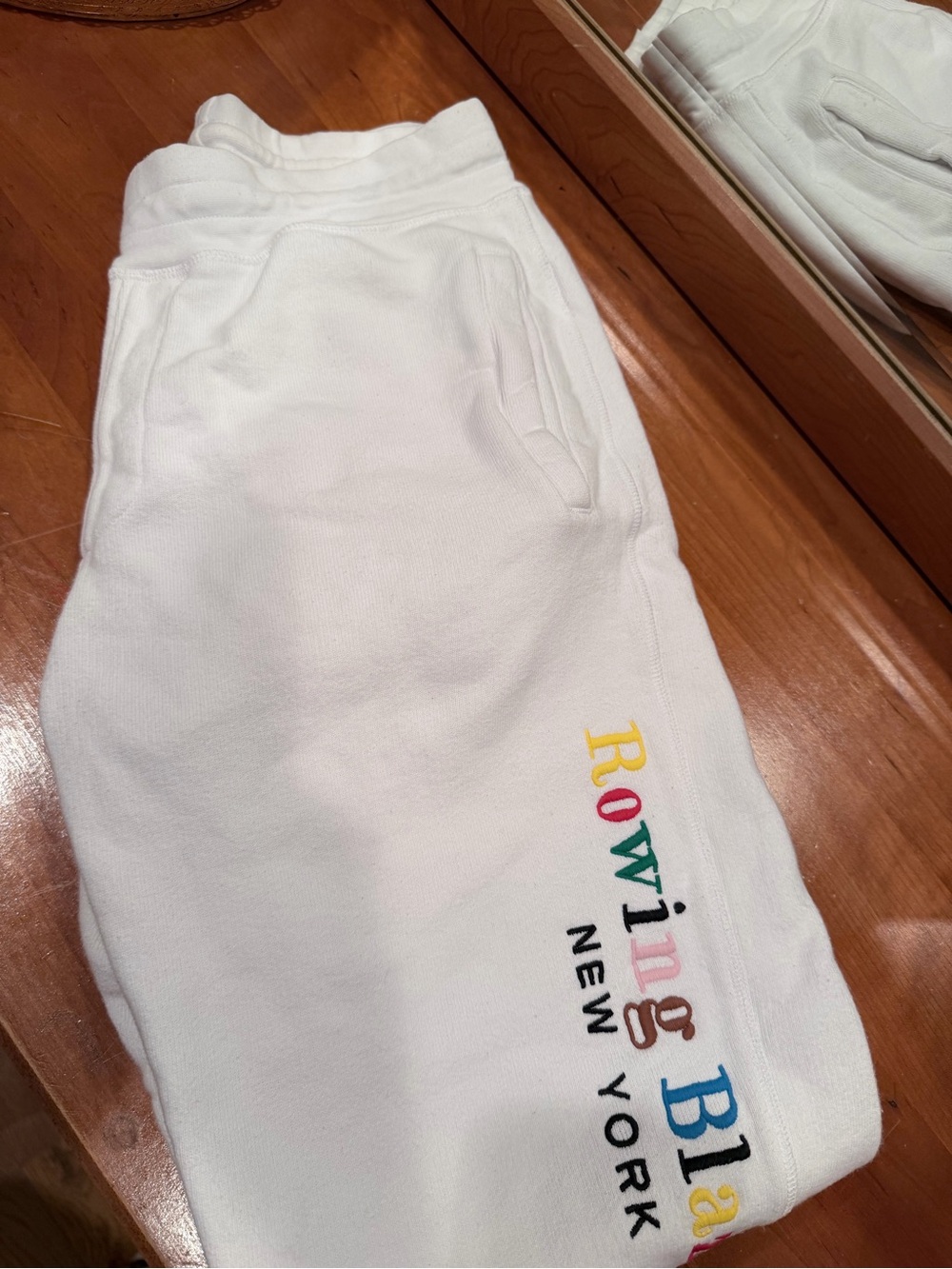 Rowing Blazers New York White Logo Sweatpants Size S